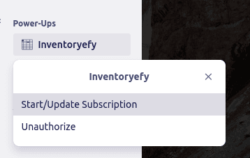 Button for accessing subscription customization options