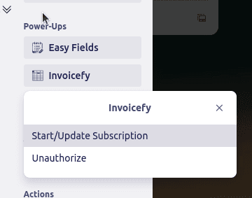 Button for accessing subscription customization options