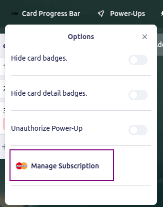 Button for accessing subscription customization options